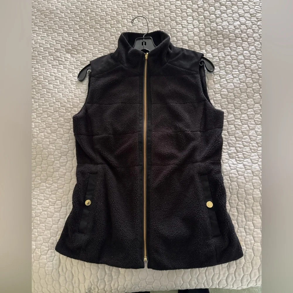 NEW! Lilly Pulitzer Skyden Suede Sherpa Reversible Vest Black SMALL $258 NWOT - Picture 5 of 9
